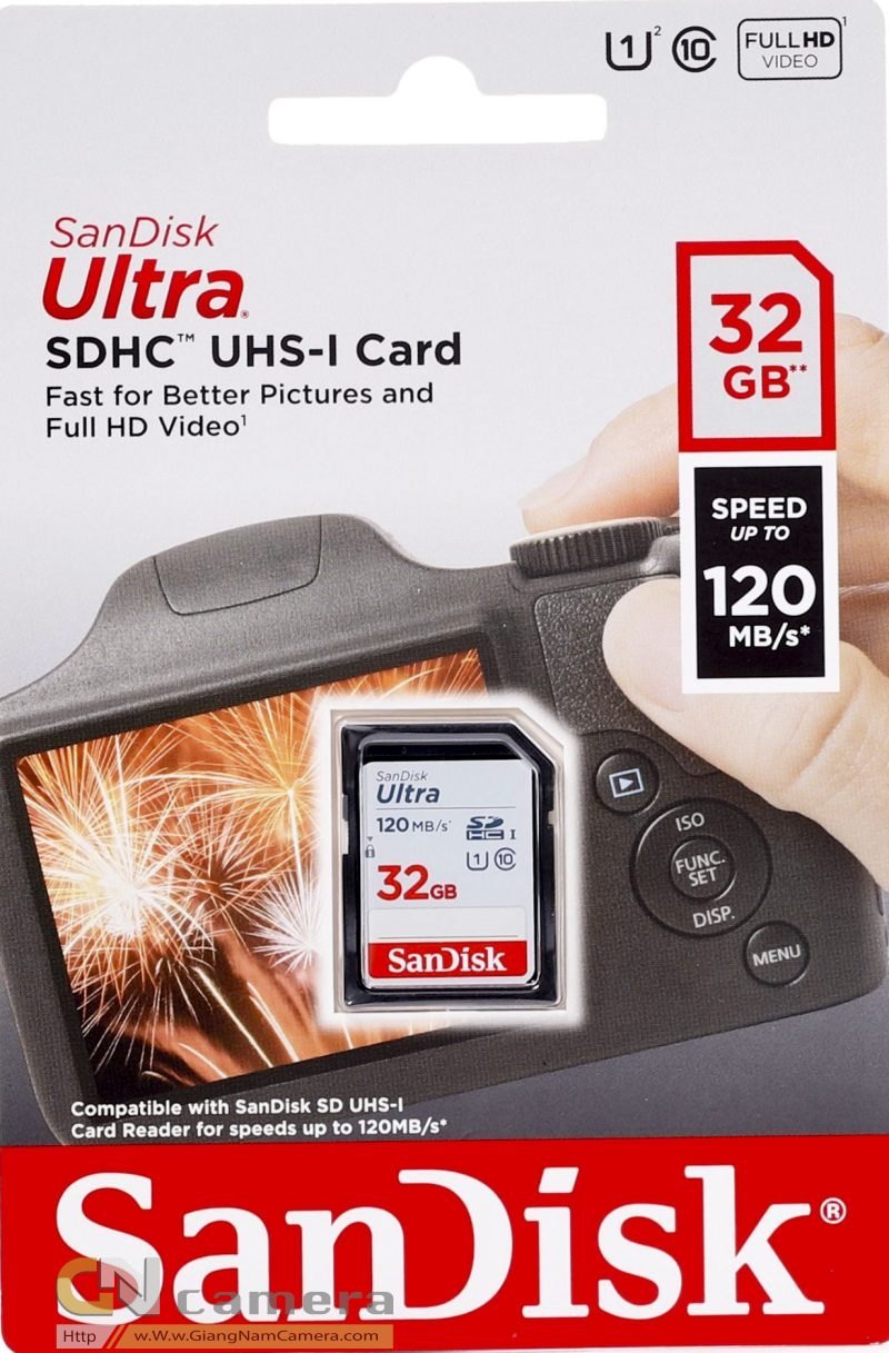 32 GB . Thẻ nhớ SDHC SanDisk Ultra 533x 120MB/s - Chính Hãng